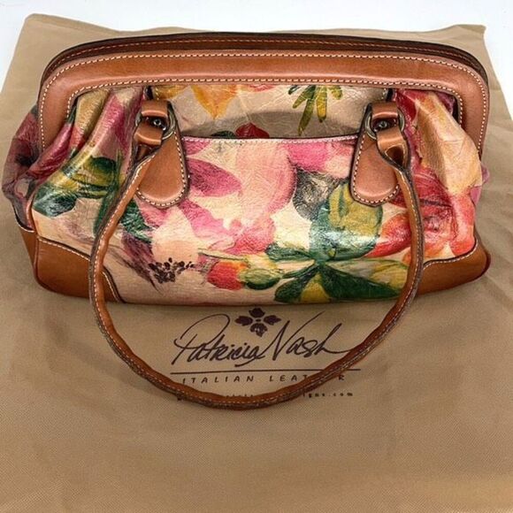 Patricia Nash Womens Clairaut Floral Leather Shoulder Bag Multicolor OS - Picture 4 of 9